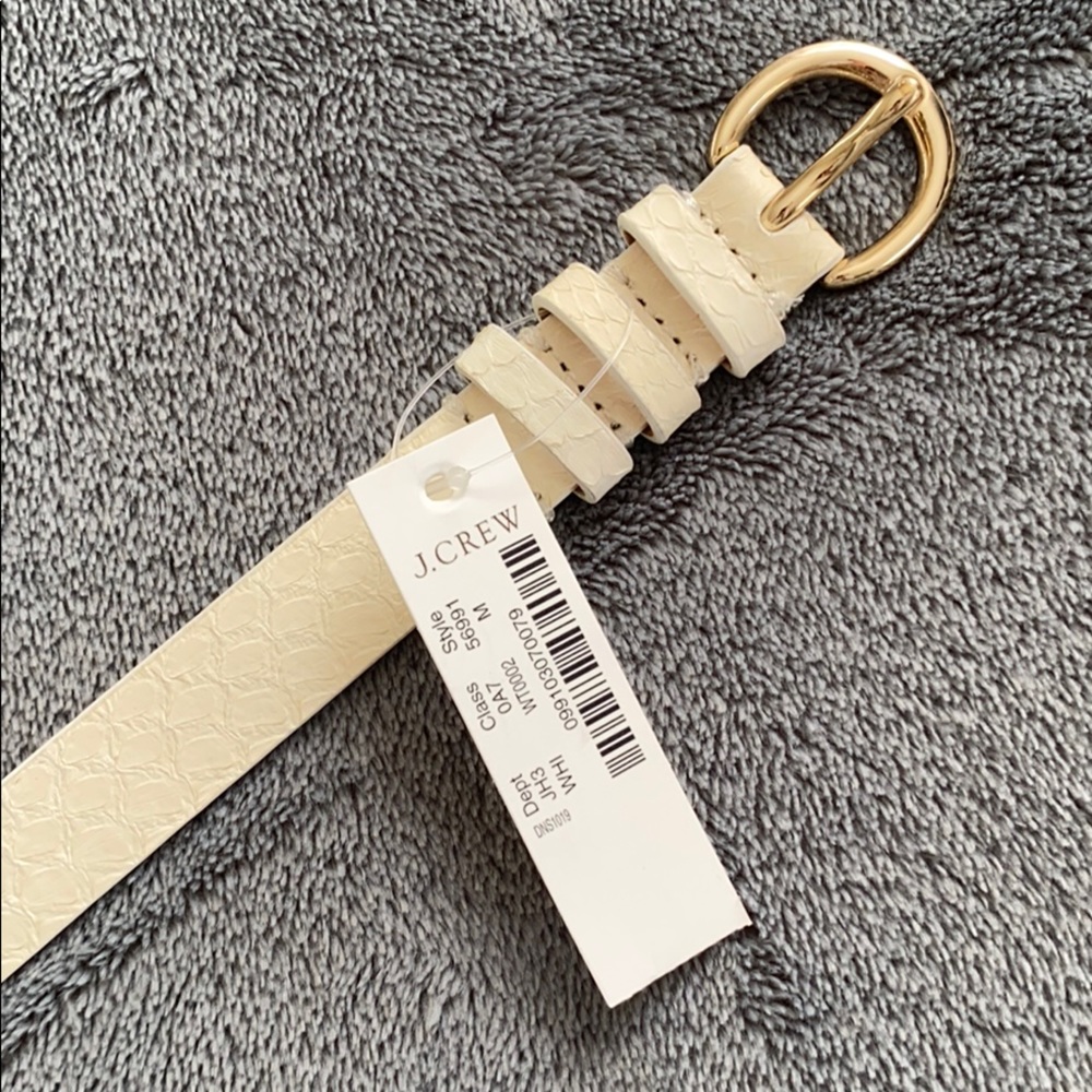 J Crew white leather belt